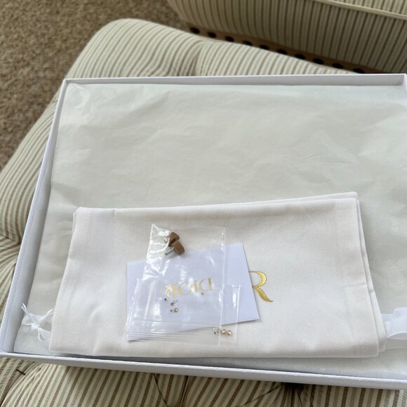 Dior Dway Heeled Sandal Gold-Tone Cotton Embroidered with Metallic Thread - Picture 8 of 15